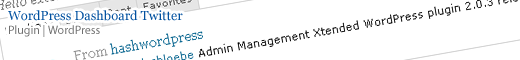 WordPress Dashboard Twitter