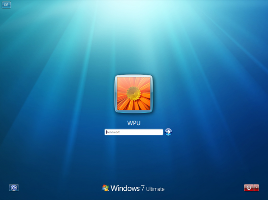 Der Anmeldebildschirm von Windows 7
