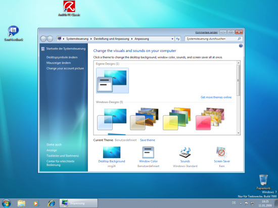 Windows 7 Theme-Auswahl