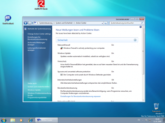 Das Windows 7 Action Center