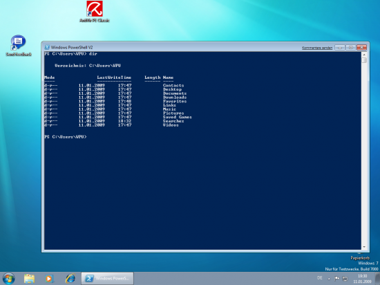 Windows 7 PowerShell V2: Eingabeaufforderung