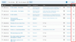 WP 2.5 Manage Posts View WP 2.5 Manage Posts View